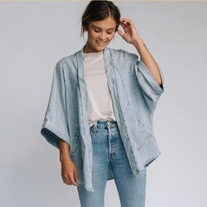 CLAD AND CLOTH DENIM CARDIGAN